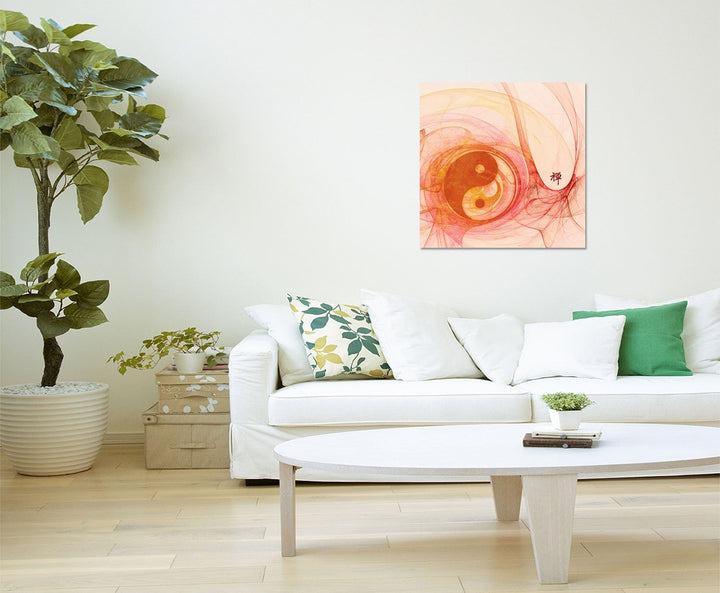 Paul Sinus Art Energie Balance Feng Shui Abstrakt344_60x60cm Bild auf Leinwand YinYan Abstraktes Mot