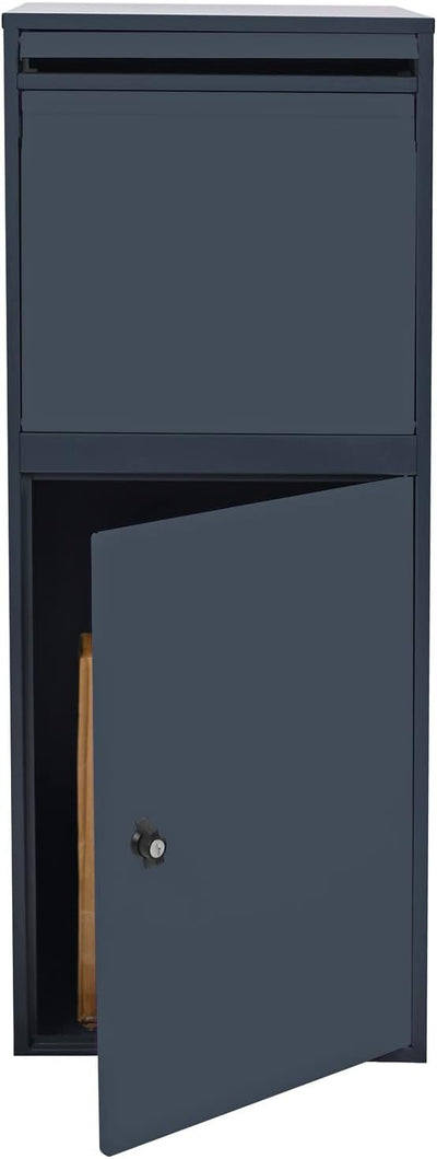 Wiltec Paketkasten grau 410 x 380 x 1020 mm, Paketbox Zuhause, Private Paketannahme passend für Pake