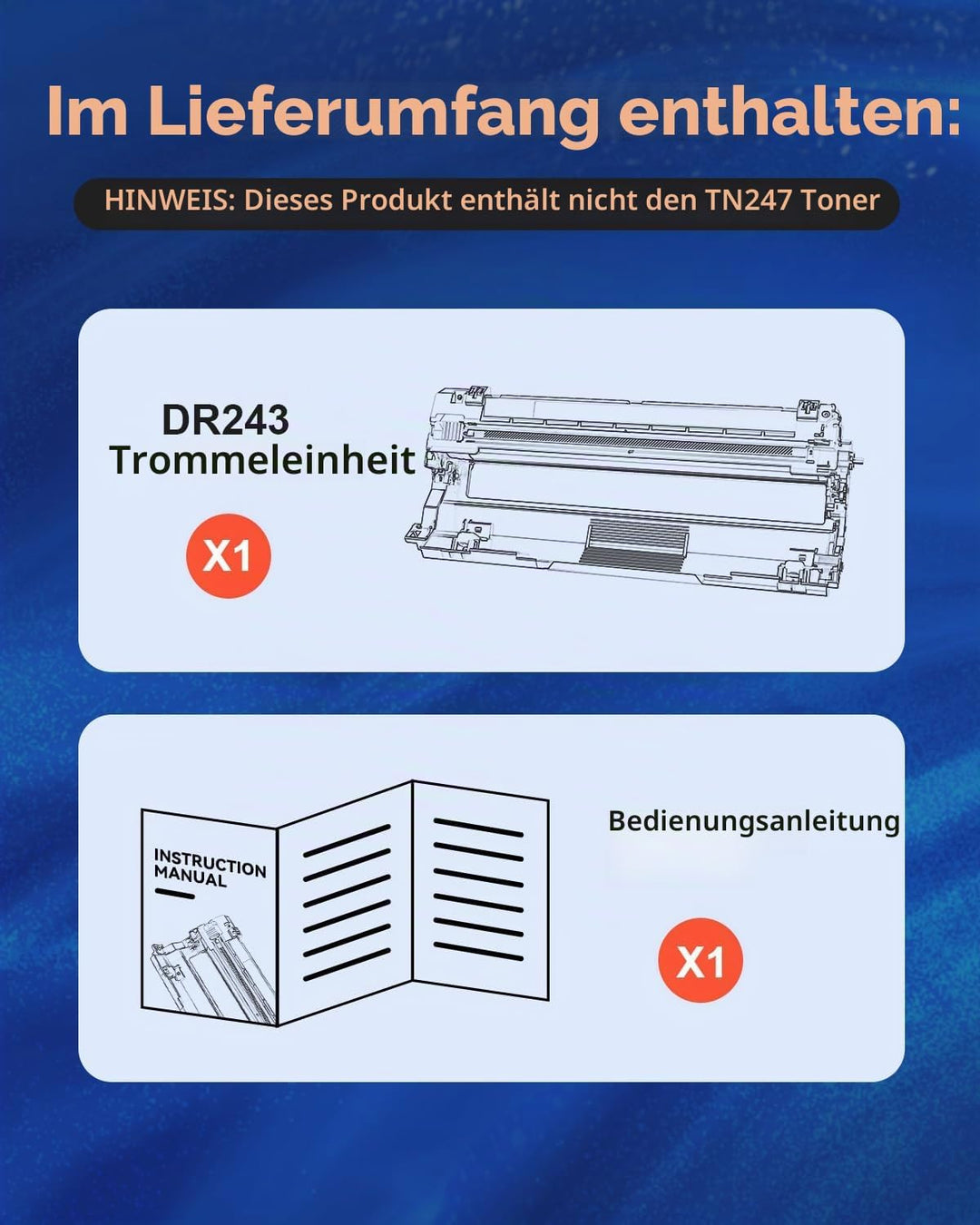 DR243 DR243 Trommeleinhei kompatibel für Brother MFC-L3700Series DCP-L3500Series MFC-L3770CW MFC-L37
