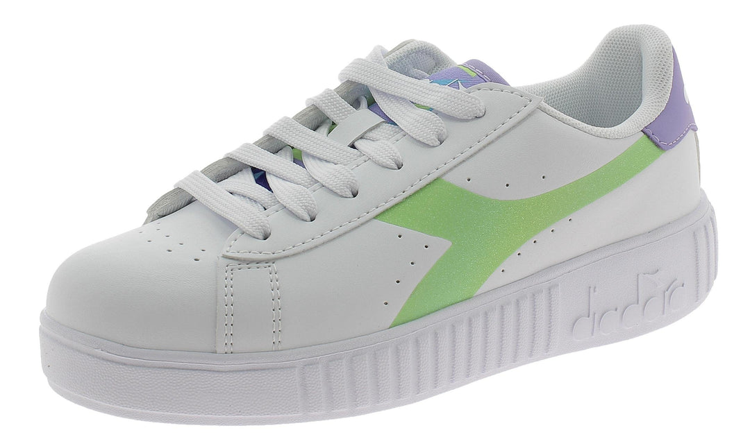 Diadora Game Step Wonderland GS Weisse Madchen-Sportschuhe 178346C2400