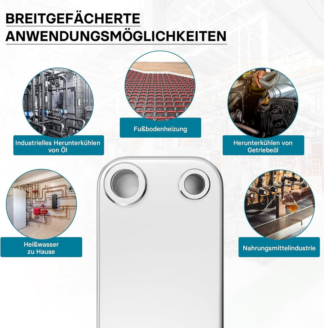 Hrale Edelstahl Wärmetauscher 40 Platten max 165 kW Plattenwärmetauscher Wärmetauscher