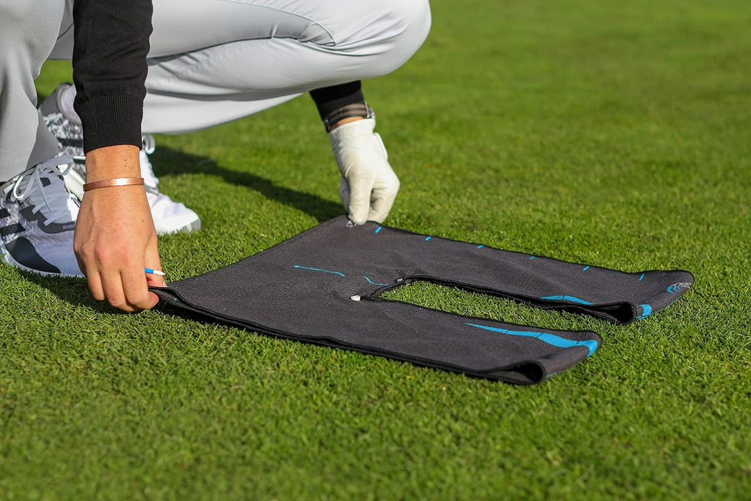 ME AND MY GOLF Unisex-Adult Ball Striker Alignment Towel, Black, One Size Einzelbett, Einzelbett