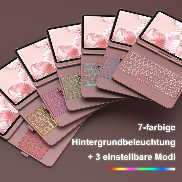 KBCASE Bluetooth Tastatur Schutzhülle für iPad 10 (2022/11. Generation) A16 2025 (10,9/11 Zoll) Mit