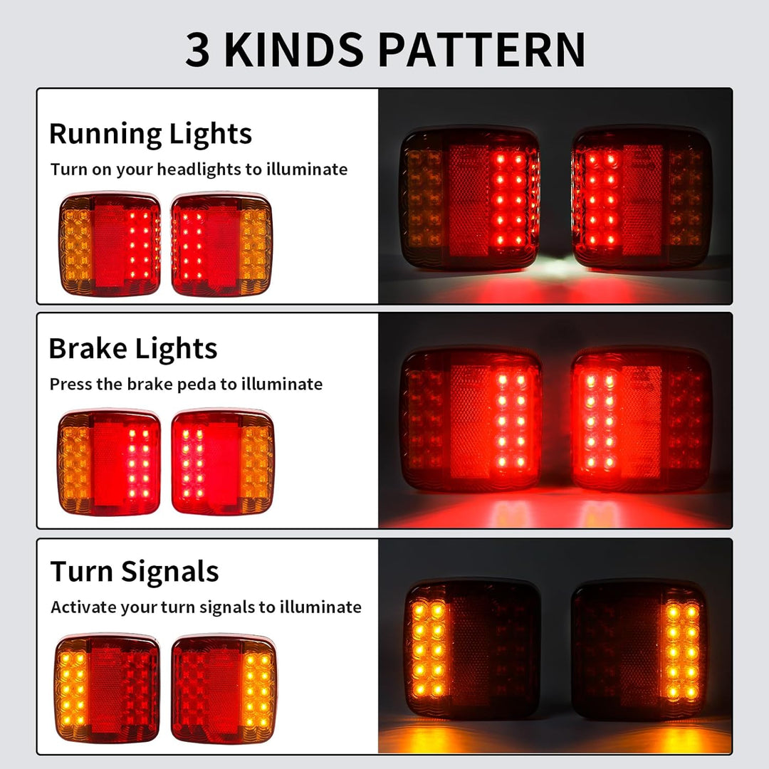 Qiping 2 Stk Rückleuchten Satz für KFZ Anhänger, 12V Universal Rücklicht Rücklichter Beleuchtung mit