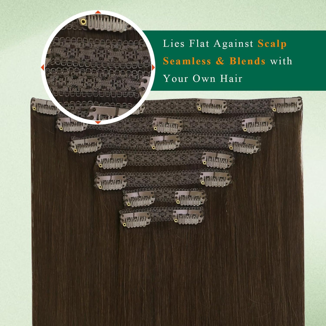 Easyouth Echthaar Extensions Clip in Brau Echthaar Clip in Extensions Echthaar Remy Clip in Haarverl
