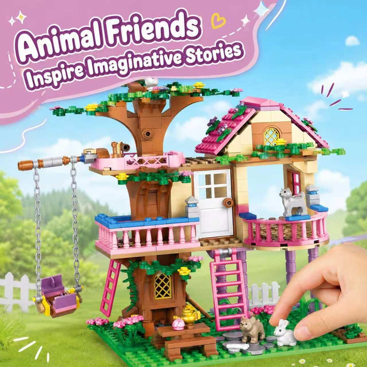 CSNRHG Dream Tree House Friends Bauset 504 Teile Konstruktionsspielzeug Geschenke für Erwachsene, Dr