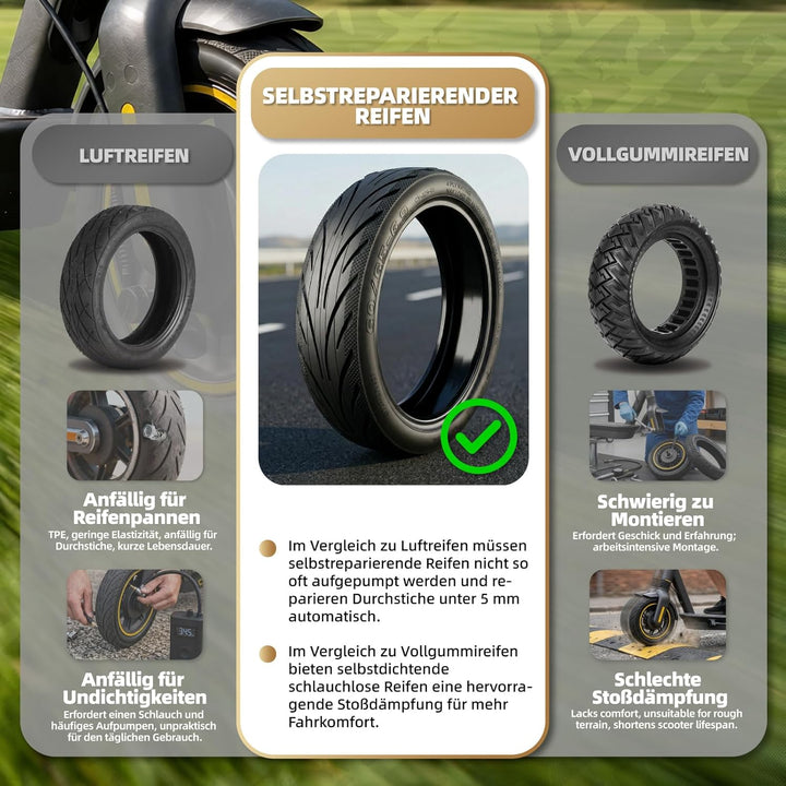 60/65-6,9 Selbstreparierender Reifen für Ninebot Max G2 G2D G2E G65 F3 F3 Pro Elektroroller 10 Zoll