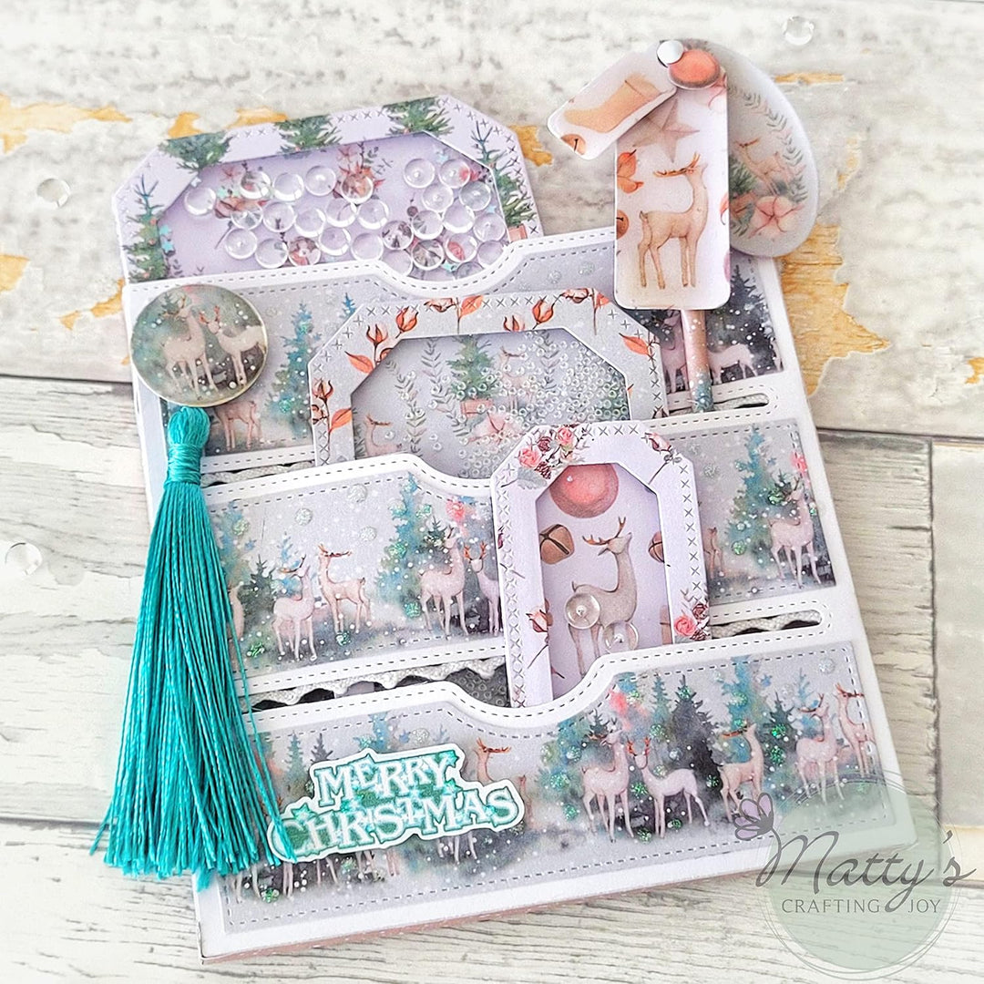 Matty's Crafting Joy Stanz-Set mit genähten Schlitzen, grosse Stanzformen aus Metall, für Kartenhers