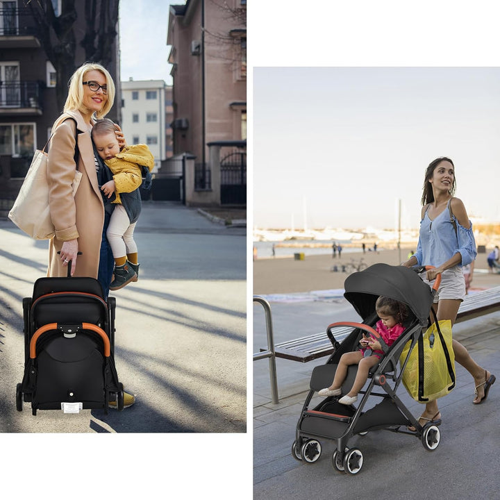 LIFEZEAL Kinderwagen Klappbar, Babywagen Klappbar mit Sonnenschutz, Reisebuggy mit Rückenlehne &amp; Ver