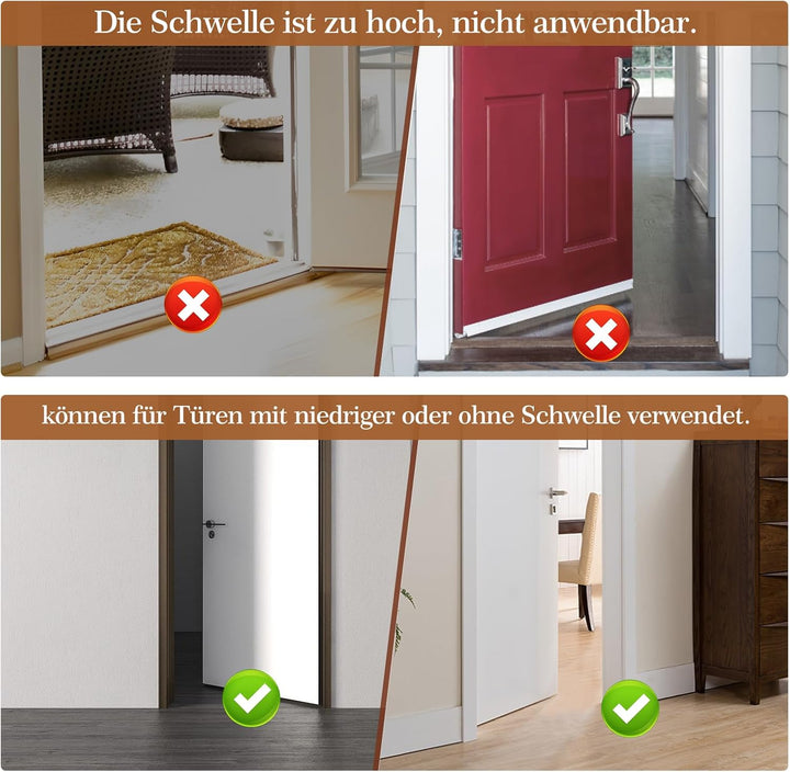 Yotache Zugluftstopper für Türen 80cm, Türbodendichtung, Zuschneidbar Einzigartige Viertelkreis-Desi