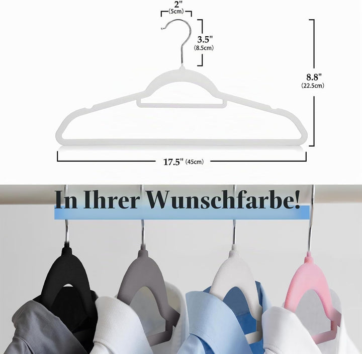 HOUSE DAY Kleiderbügel Samt 120 stück,Kleiderbügel Platzsparend Rutschfester mit Krawattenhalter,360