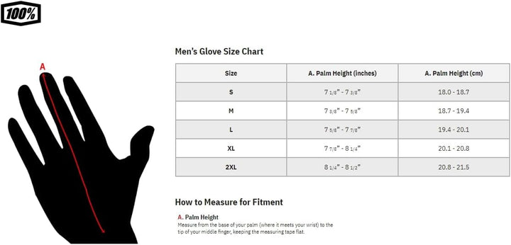 100% Ridefit Kurze Handschuhe für Herren S Mars - Grau Rot, S Mars - Grau Rot