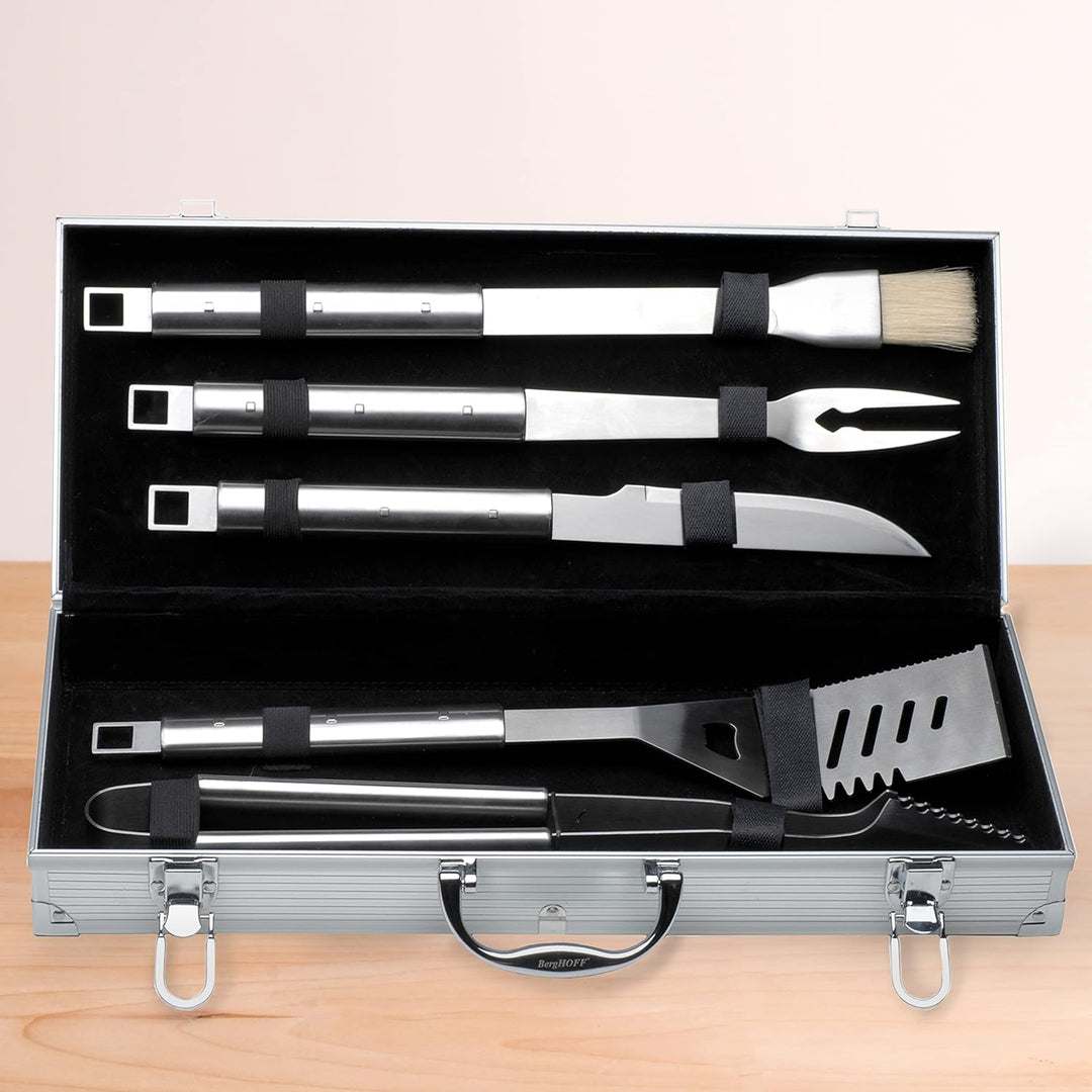 Berghoff 1108180 Grillset 6-teilig Set Koffer, Metall, Edelstahl