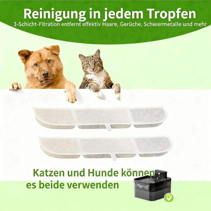12 Stück Katzenbrunnen Filter für DownyPaws Trinkbrunnen 2,5 L DPWFP6, Filter für Katzenbrunnen Ersa