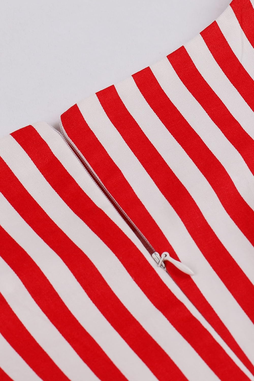 AXOE Damen Rockabilly Kleider 50er Jahre Baumwolle Gürtel, S Gestreift Rot