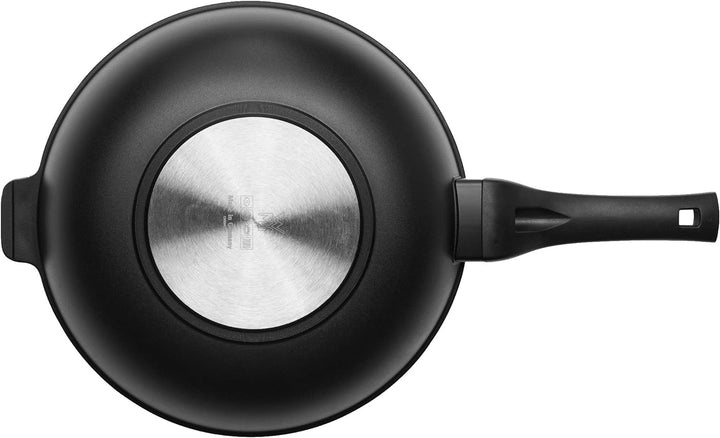 WMF Permadur Premium Wokpfanne 30 cm Induktion, Glasdeckel mit Dampföffnung, Wok Aluminium beschicht