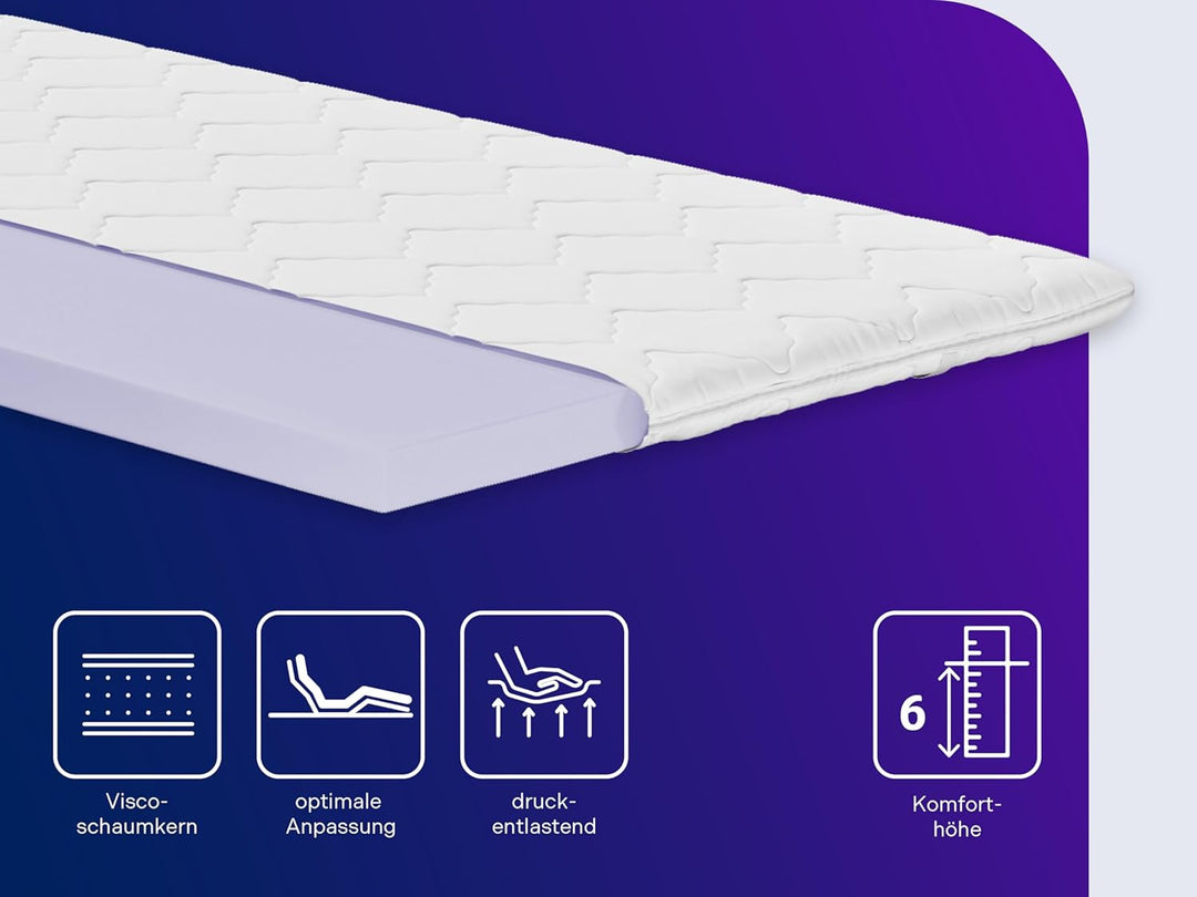 Traumnacht viscoelastischer orthopädischer Matratzentopper, mit Memory Foam Effekt, Öko-Tex zertifiz