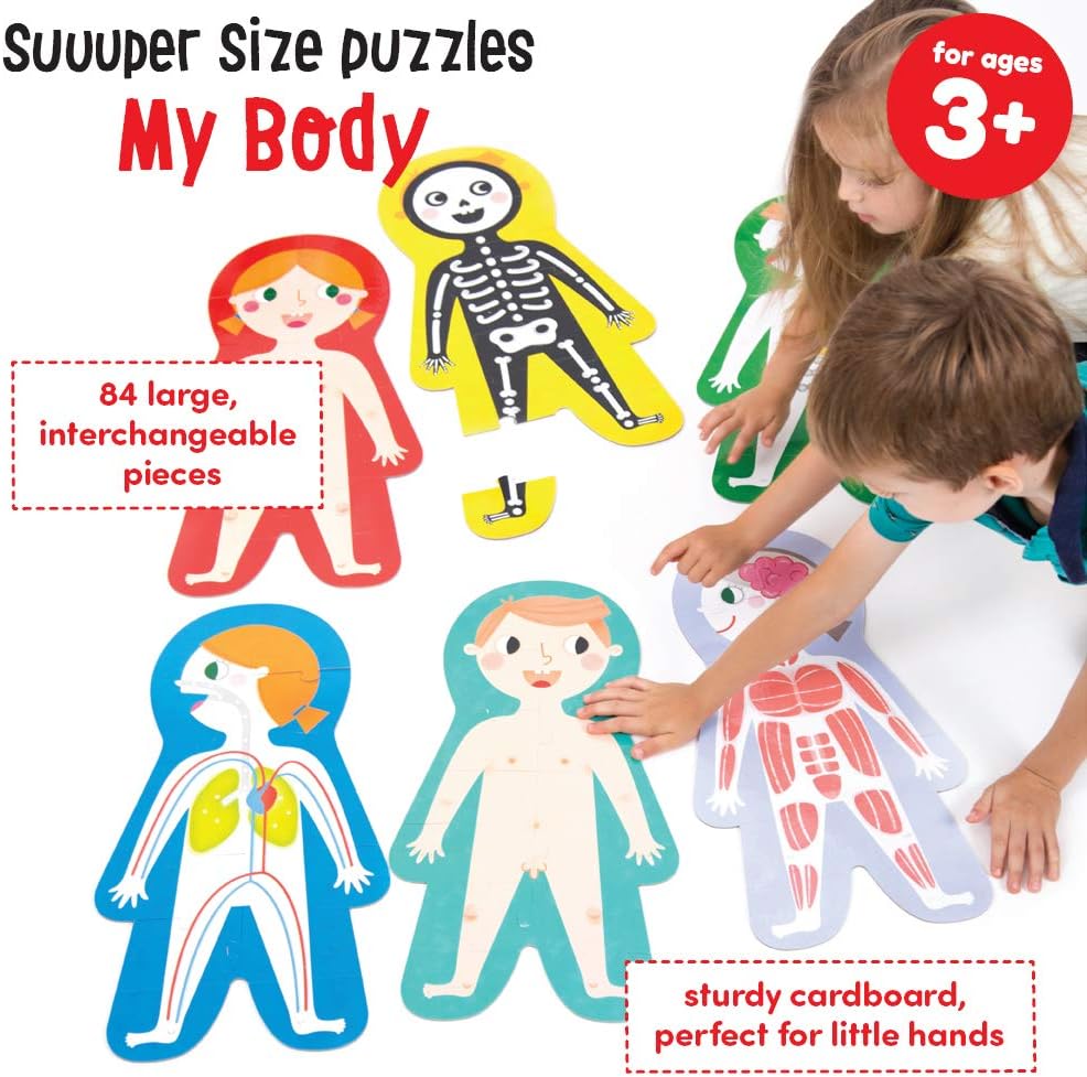 Banana Panda - Suuuper Size Puzzles My Body - Set mit 6 grossen Bodenpuzzles zum Lernen für Kinder a