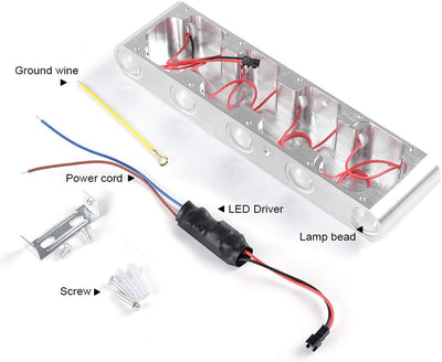 HAWEE Modern LED Wandleuchte Innen Wandlampe LED Up Down Aluminium für Schlafzimmer, Flur, Wohnzimme