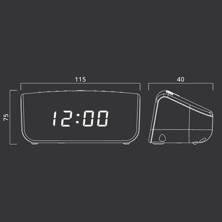Muse M-12 CR Radiowecker (PLL-Tuner, 2 Weckzeiten, 1,5 cm (0,6 Zoll) rotes LED-Display) schwarz