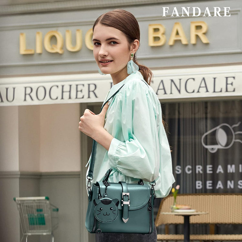 FANDARE Damen Handtasche PU-Leder Umhängetasche Schultertasche Wasserdicht Tote Beutel Henkeltaschen