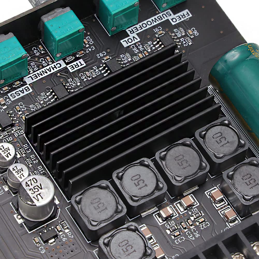 WANGCL 2 x 50 W + 100 W 2.1 K Subwoofer Verstärker Board mit Höhen- und Basssteuerung, Dual TPA3116