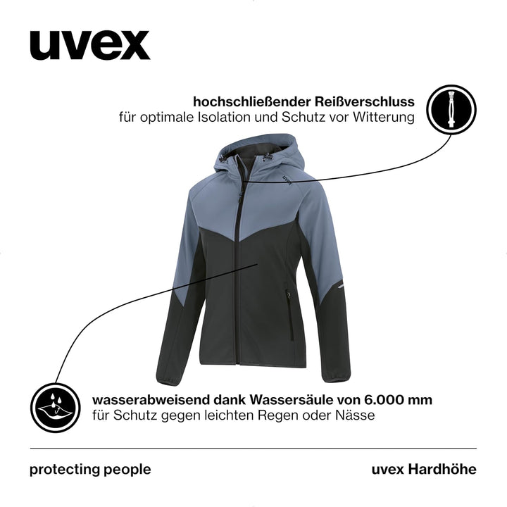 Uvex Hardhöhe - Softshelljacke für Damen - Funktions- & Übergangsjacke - wasserabweisend, atmungsakt