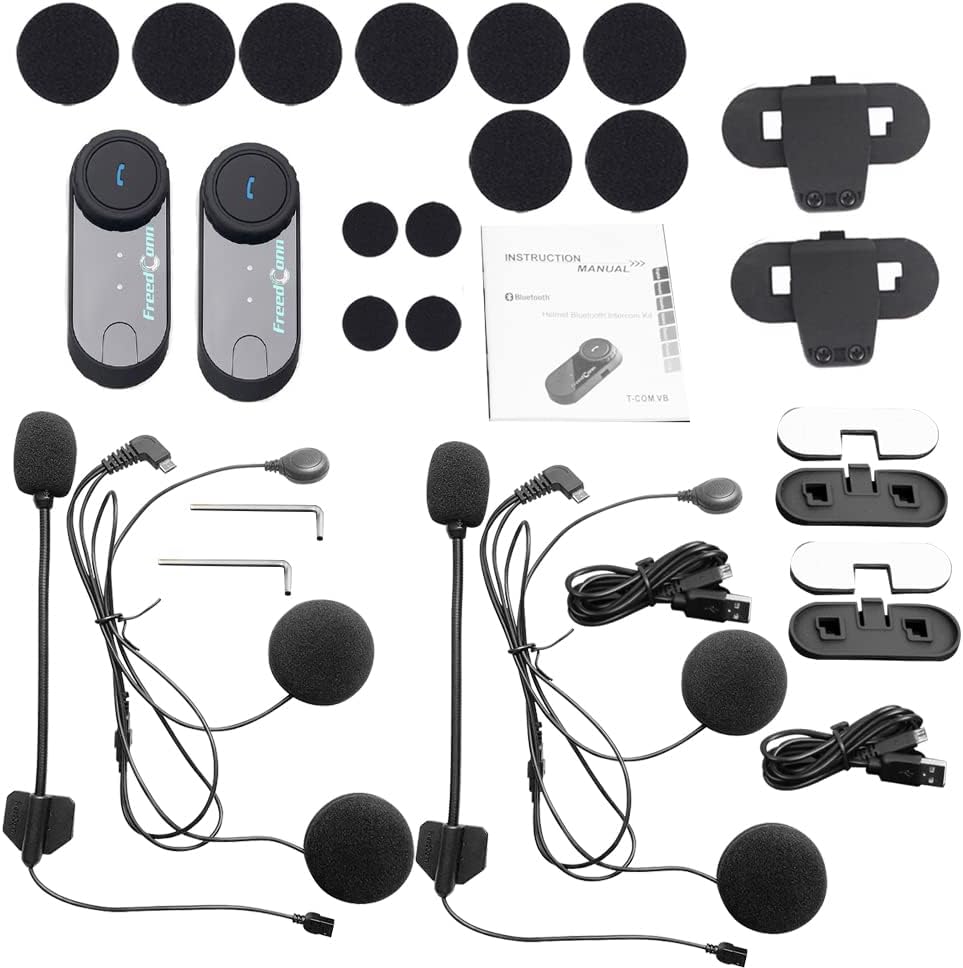 FreedConn T-COM VB Motorrad Bluetooth Headset, Helm Intercom, Kommunikationssystem für für Motorräde