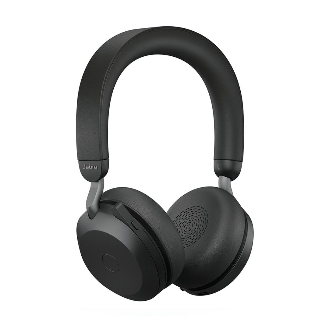 Jabra Evolve2 75 Wireless PC Headset with 8-Microphone Technology - Dual Foam Stereo Headphones with