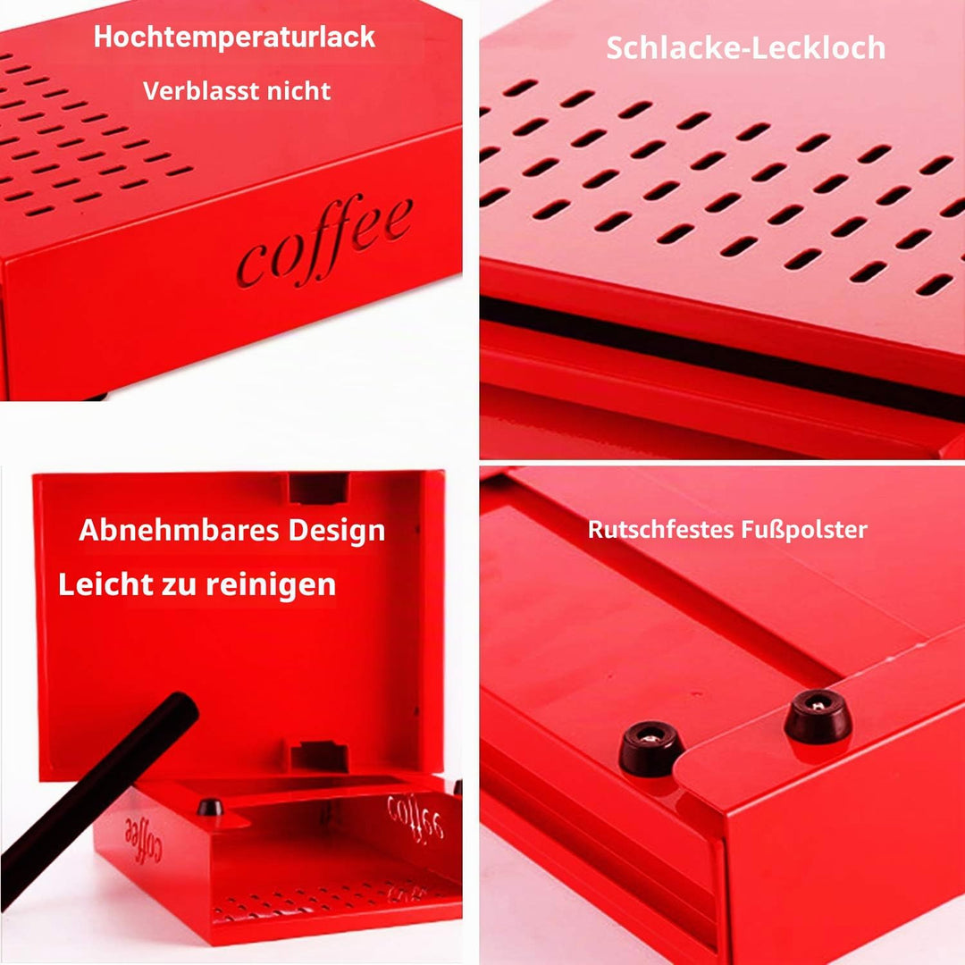 Kaffeeklopfbox Espresso Klopfer Schublade (rot), Rot