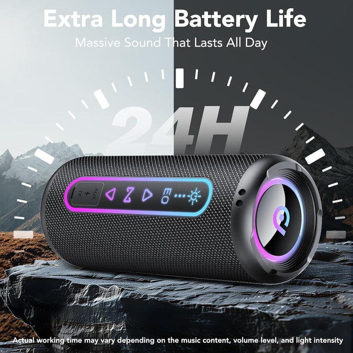Bluetooth Lautsprecher mit Licht, 25W Musikbox mit Dualen Bass-Treibern | TWS Koppelbar Stereo Sound