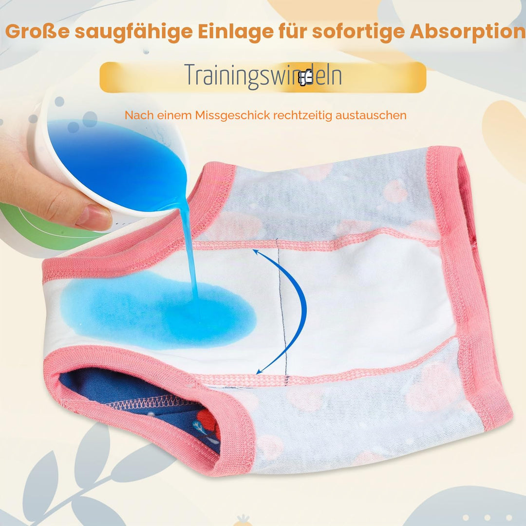 MOEMOE BABY Töpfchen Trainingshose, Baumwolle Waschbare Lernhosen Lernwindel Unterwäsche Unterhosen