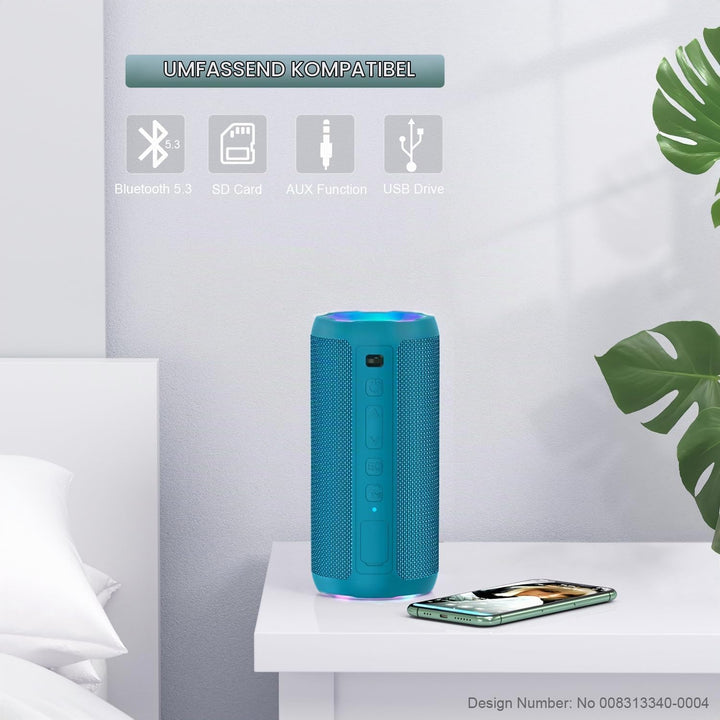 Ortizan Bluetooth Lautsprecher mit Licht, Musikbox Tragbarer Bluetooth Box mit IPX7 wasserdicht, Dua
