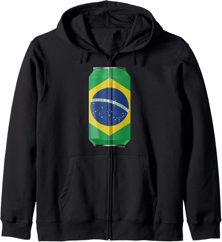 Brasilien Flagge Coole Grafik Trinkdose Kapuzenjacke