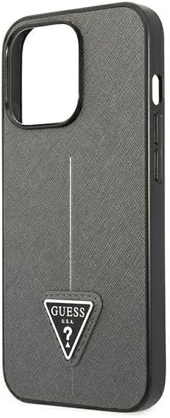 GUESS GUHCP13LPSATLG Hülle für iPhone 13 Pro / 13 6,1" Silber hardcase SaffianoTriangle Logo