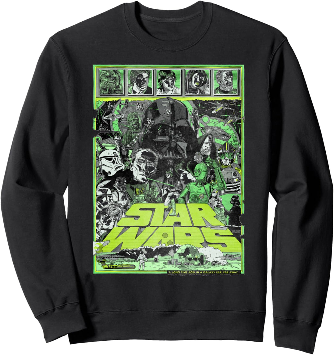 Star Wars Group Shot Torn Comic Cover Sweatshirt