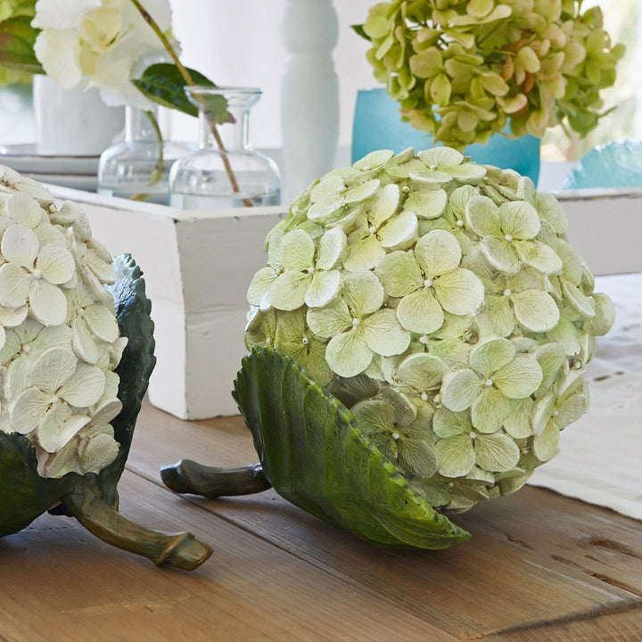 Loberon® Dekoblume 2er Set Hortensie, grün/weiss