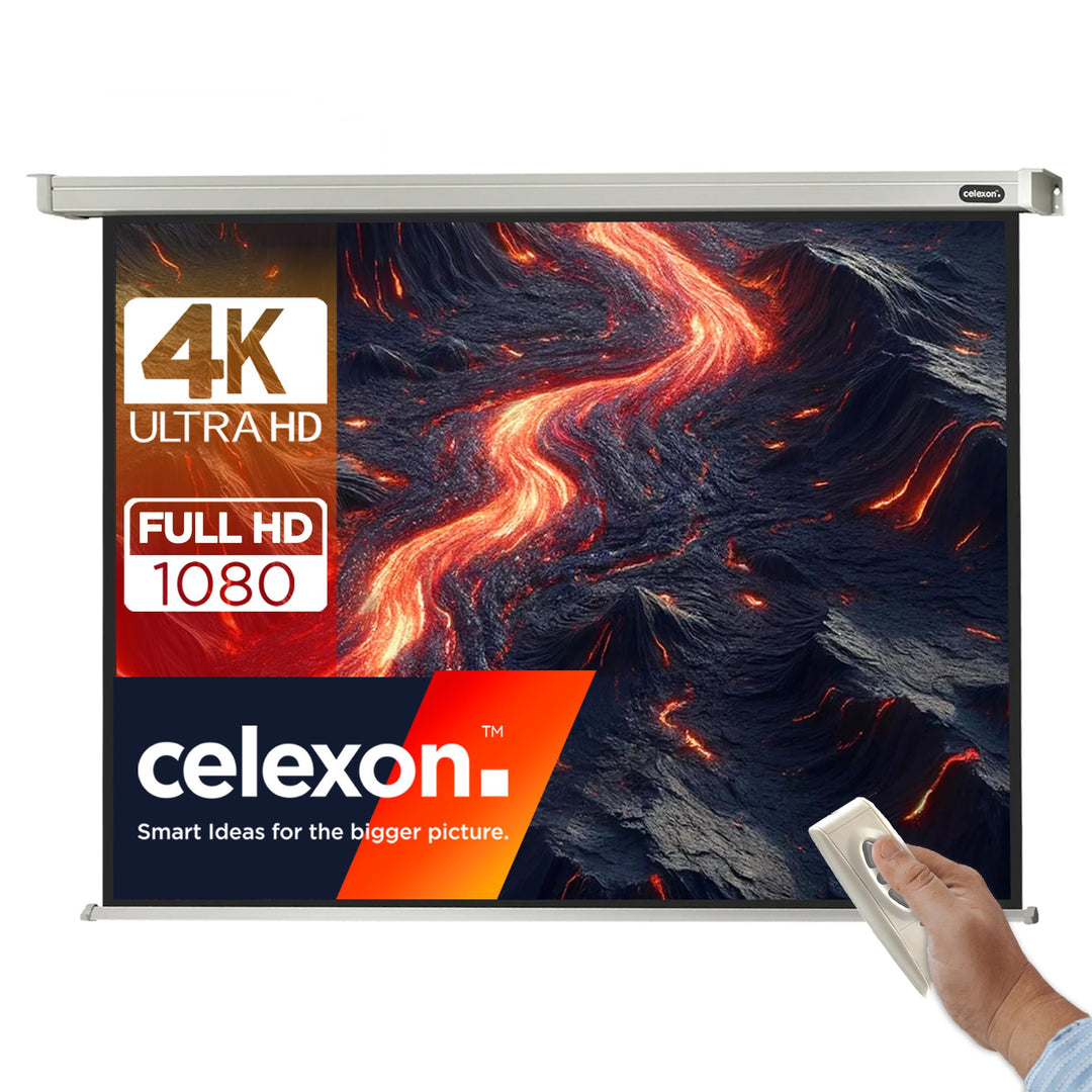 celexon Professional Motor-Leinwand 85" | 180x135 cm 4:3 | elektrische 4K,Full-HD Beamer-Leinwand fü