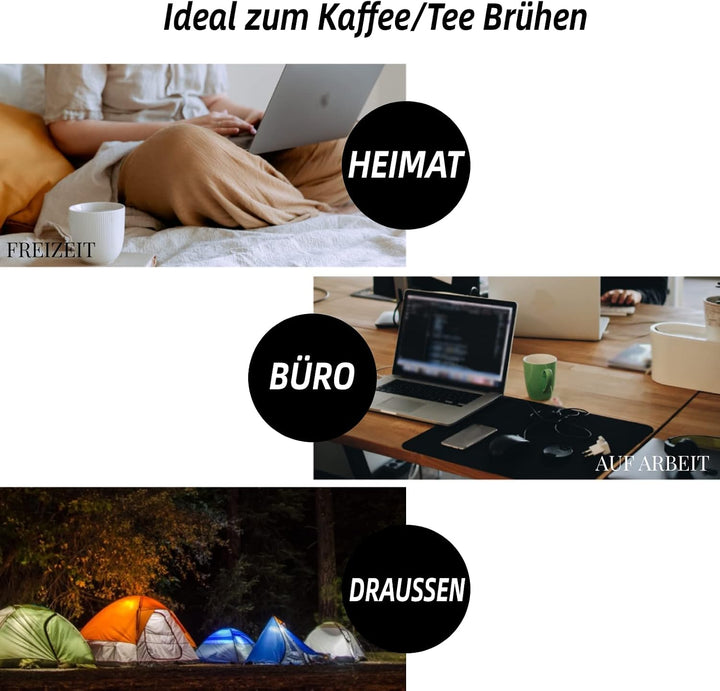 OZAVO Kaffeebereiter 1L French Press Edelstahl Thermo mit 5 Edelstahlfilter Doppelwandig Isoliert Sy