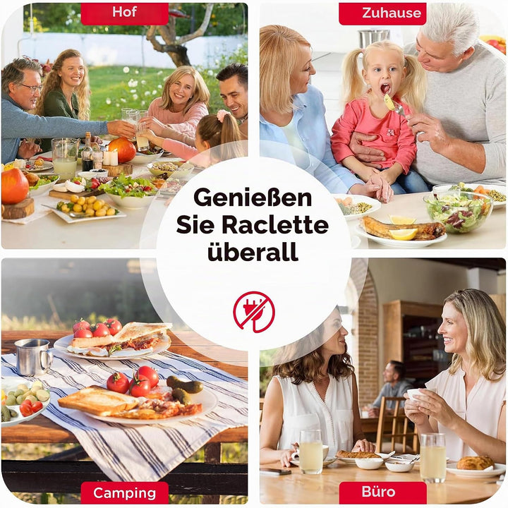 ipow 2er Set Mini Raclette Grill, Racletteofen Set antihaftbeschicht Kerzenraclette für Teelichter,