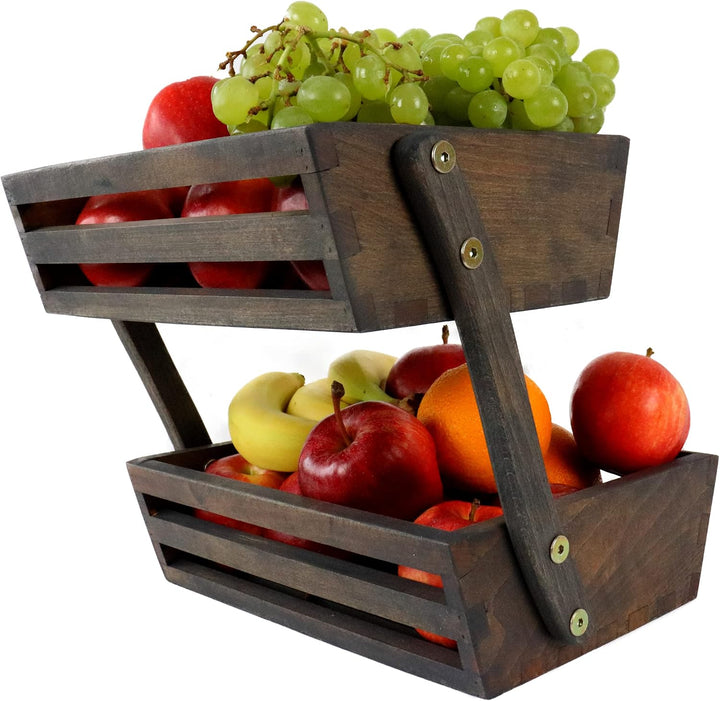 B4K Obstkorb aus Buchenholz | Grösse 24x32x29 cm | Früchtekorb | Servierkorb | Verkaufsständer | Obs