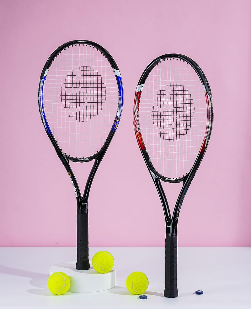 Senston Tennisschläger für Erwachsene 68,6 cm Tennisschläger – 2 Spieler Tennisschläger Set mit 3 Bä