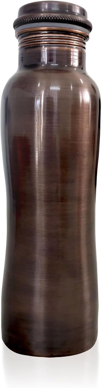 ayurvedische Kupfer-Wasserflasche, auslaufsicheres naturreines Kupfergefäss 900ml/30oz 900 ml Design