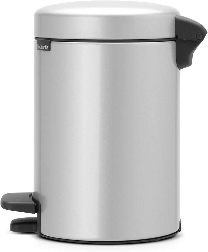 Brabantia 113260 Treteimer mit Inneneimer aus Kunststoff, stahl, Metallic Grau, 3 Liter 3 Liter Meta
