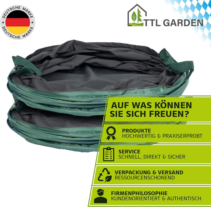 TTL Garden 2x 85L Premium Pop Up Gartensack - 220gsm 600D Oxford Gewebe selbstaufstellend extra robu