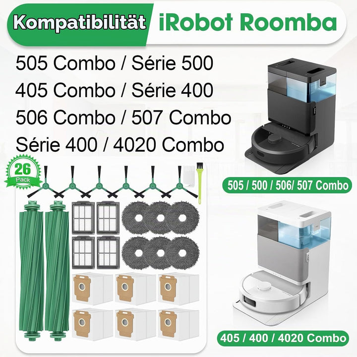 505 Zubehör für iRobot Roomba Plus 505 Combo / 405/507 Combo / 400/500 /506 Ersatzteile Zubehörset E