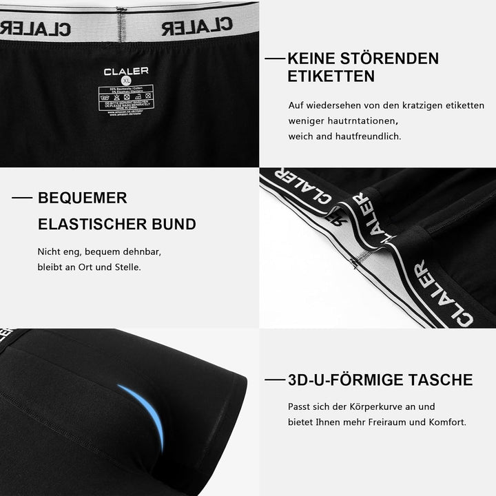 Boxershorts Herren 6er Pack Baumwolle Unterhosen Männer Retroshorts Bequeme und Atmungsaktive Men Un