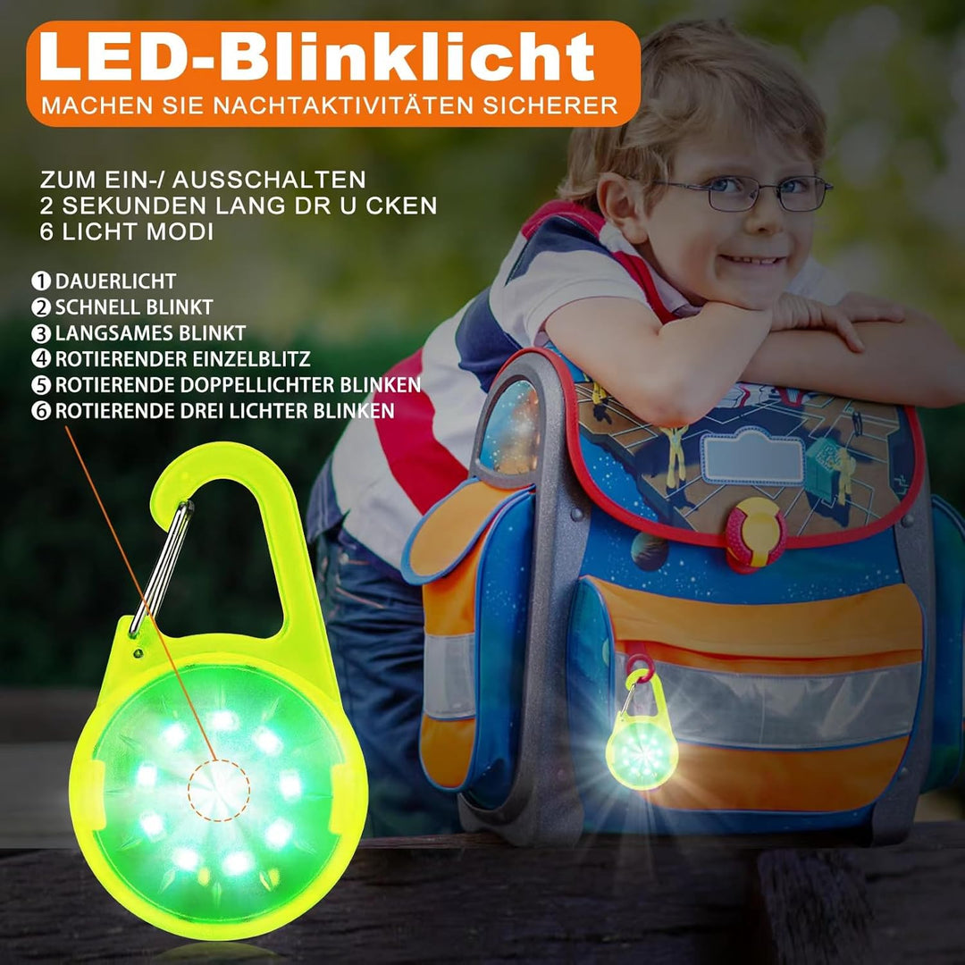 ZLCBBD LED Blinklicht Schulranzen Sicherheitslicht USB Aufladbar - Reflektoren Licht für Schulranzen