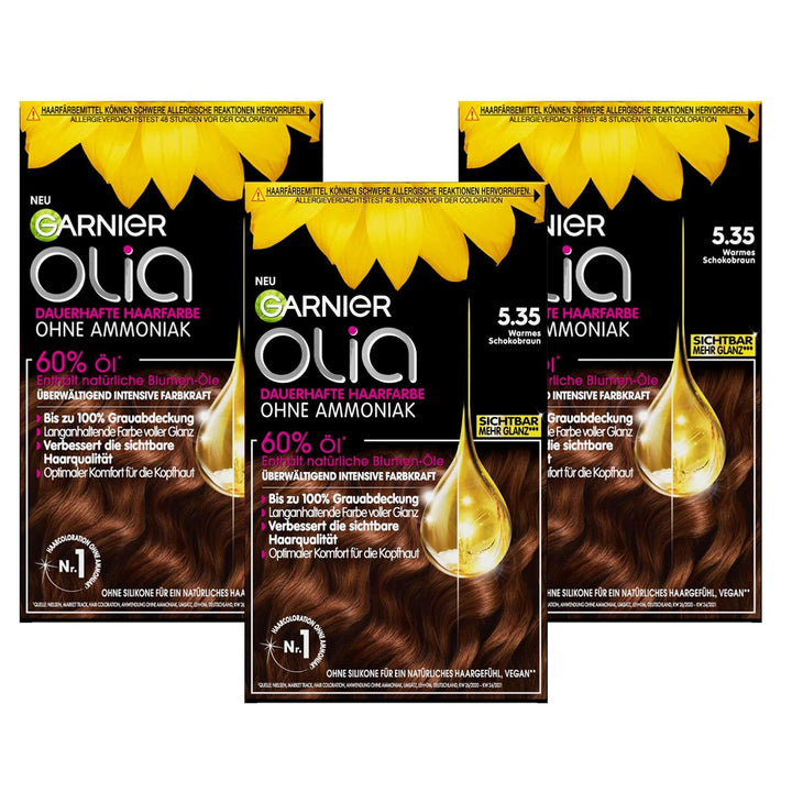 Garnier Olia Dauerhafte Haarfarbe ohne Ammoniak, Mit pflegenden und natürlichen Ölen, Vollständige G