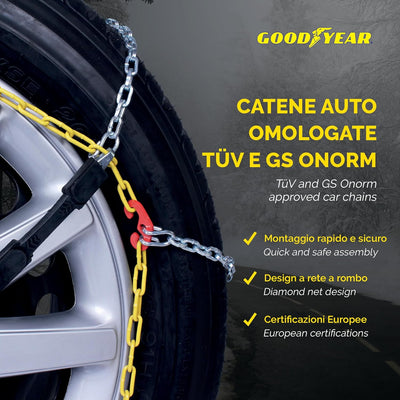 Goodyear 77911: "G9" Schneeketten, 9 mm, Grösse 65, Zertifizierung TUV und ÖNORM, 65